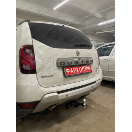 FA 0170-E Бизон Фаркоп на Renault Duster 2010-2021, Nissan Terrano 2014-2022, Renault Kaptur 2016-2022 без подрезки бампера. Тип шара: E (легкосъемный шар под квадрат). Нагрузки: 2500/