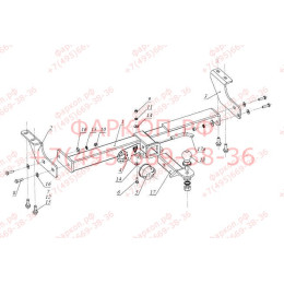 FA 0481-E Бизон Фаркоп на Toyota Prius 20 2003-2009 без подрезки бампера. Тип шара: E (легкосъемный шар под квадрат). Нагрузки: 2200/100 кг. Не комплектуется элек