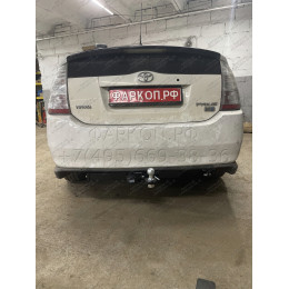 FA 0481-E Бизон Фаркоп на Toyota Prius 20 2003-2009 без подрезки бампера. Тип шара: E (легкосъемный шар под квадрат). Нагрузки: 2200/100 кг. Не комплектуется элек