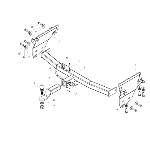 FA 0560-E Бизон Фаркоп на Toyota Grand Highlander 2023-, Lexus TX 2023- без подрезки бампера. Тип шара: E (легкосъемный шар под квадрат). Нагрузки: 2500/160 кг. Не комплектуется электрикой