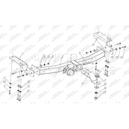 FA 0602-E Бизон Фаркоп на Toyota Land Cruiser Prado 150 2009-2023, Toyota Land Cruiser Prado 120 2002-2010 без подрезки бампера. Тип шара: E (легкосъемный шар под квадрат). Нагрузки: 3