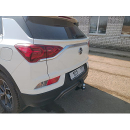 FA 0670-E Бизон Фаркоп на KGM Korando 2023-, SsangYong Korando 4 2019-2023 без подрезки бампера. Тип шара: E (легкосъемный шар под квадрат). Нагрузки: 2500/160 кг. Не компле
