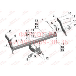 FD 28 AVTOS Фаркоп на Ford Ranger 1999-2007 без подрезки бампера. Тип шара: F. Нагрузки: 2800/115 кг, масса фаркопа 25 кг (без электрики в комплекте)