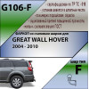 G106-F Лидер-плюс ТСУ для Great Wall Hover 2004-2010 без снятия и выреза бампера. Тип шара: F. Нагрузки: 2000/100 кг, масса фаркопа 26 кг, требуется 2 сверления (без электрики в комплекте)