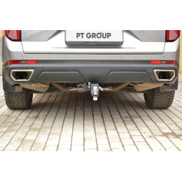 GAC-23-991122.00 PT GROUP Фаркоп на GAC GS8 2023- без снятия и подрезки бампера. Тип шара: E (легкосъемный шар под квадрат). Нагрузки: 1100/75 кг, масса фаркопа 18 кг
