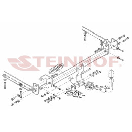 H-039 STEINHOF Фаркоп на Honda Accord седан 07/2008-2015. Требуется подрезка бампера. Тип шара: AH (горизонтальное быстросъемное крепление шара на ключе). Нагр