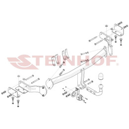 H-229 STEINHOF Фаркоп на Hyundai ix55 2WD/4WD 2008-2012. Требуется подрезка бампера. Тип шара: A. Нагрузки: 3200/140 кг, масса фаркопа 27,9 кг (без электрики в комплекте)