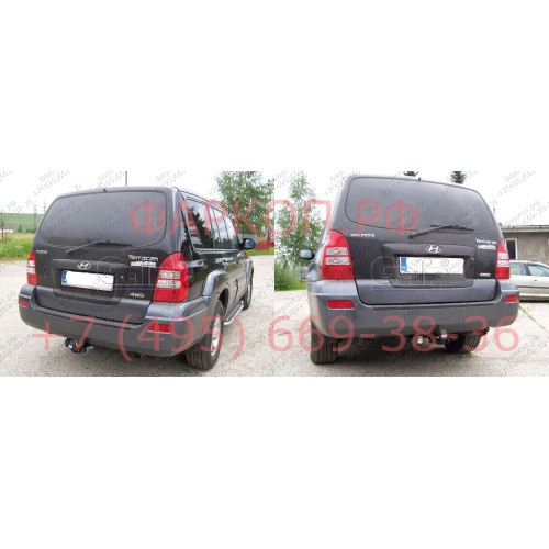 H046C GALIA Полностью оцинкованный фаркоп на Hyundai Terracan 2001-2007. Тип шара: C (горизонтальный съемный). Установка без снятия и выреза бампера. Нагрузки: 2800/115 кг, масса фаркопа 16,85 кг
