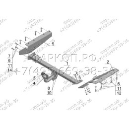 HN 04 AVTOS Фаркоп на Honda CR-V 2007-2012. Необходима подрезка бампера. Тип шара: A. Нагрузки: 1500/75 кг, масса фаркопа 21 кг (без электрики в комплекте)