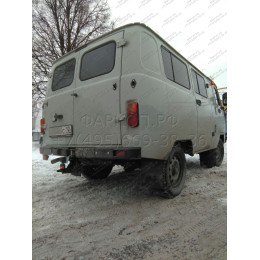 UAZ-03 AVTOS Фаркоп на УАЗ 2206, 3909 (452), 3741, 3962, 39625, 3963 Буханка 1985- без снятия и подрезки бампера. Тип шара: E. Нагрузки: 800/50 кг, масса фаркопа 7 кг (без эле