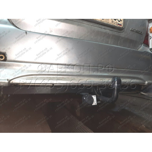 H.H06.A HALTY Фаркоп на Honda Odyssey 2WD/4WD, кроме авто с обвесом, кроме авто с 2 выхлопными трубами 1999-2003 без подрезки бампера. Тип шара: A. Нагрузки: 750/75 кг, масса фаркопа 15, 7 кг