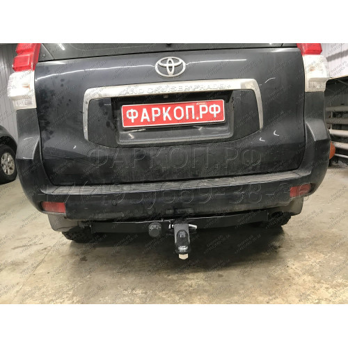 FA 0602-E Бизон Фаркоп на Toyota Land Cruiser Prado 150 2009-2023, Toyota Land Cruiser Prado 120 2002-2010 без подрезки бампера. Тип шара: E (легкосъемный шар под квадрат). Нагрузки: 3300/120 кг. Не комплектуется электрикой