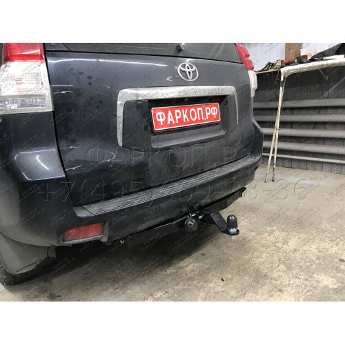 FA 0602-E Бизон Фаркоп на Toyota Land Cruiser Prado 150 2009-2023, Toyota Land Cruiser Prado 120 2002-2010 без подрезки бампера. Тип шара: E (легкосъемный шар под квадрат). Нагрузки: 3300/120 кг. Не комплектуется электрикой