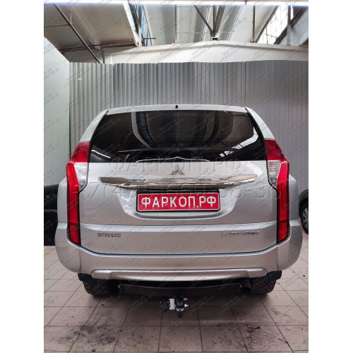 4166-A ORIS Фаркоп на Mitsubishi Pajero Sport 2 2008-2016, Mitsubishi Pajero Sport 3 2016-2021 без выреза в бампере. Тип шара: A. Нагрузки: 2500/100 кг, масса фаркопа 20,5 кг (без электрики в комплекте)