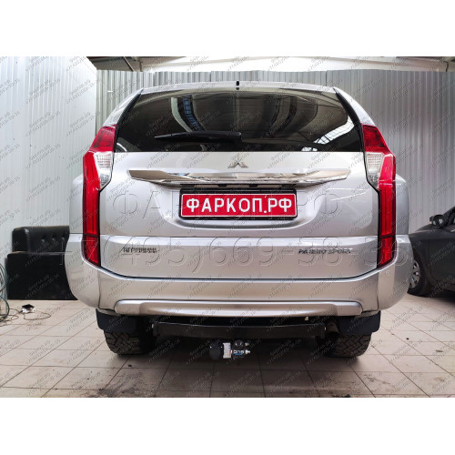 4166-A ORIS Фаркоп на Mitsubishi Pajero Sport 2 2008-2016, Mitsubishi Pajero Sport 3 2016-2021 без выреза в бампере. Тип шара: A. Нагрузки: 2500/100 кг, масса фаркопа 20,5 кг (без электрики в комплекте)