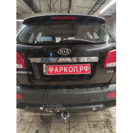 H069A GALIA Полностью оцинкованный фаркоп на Hyundai Santa Fe 2006-2012, Kia Sorento 2009-2012. Тип шара: A. Подрезка бампера. Нагрузки: 2500/100 кг, масса фаркопа 19,02 кг