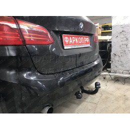 4757-A ORIS Фаркоп на BMW X1 F48 2015-2022, BMW 2-Series Active Tourer F45 2014-2021, BMW 2-Series Gran Tourer F46 2015-2021 без выреза в бампере. Тип шара: A. Нагрузки: 2000/80 кг, масса фаркопа 18,5 