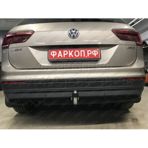 V069A GALIA Полностью оцинкованный фаркоп на Volkswagen Tiguan 2007-2016, Tiguan 2 2016-2024, Audi Q3 2011-2019, 2019-2025, SEAT Tarraco 2018-2024. Тип шара: A. Невидимый вырез бампера. Нагрузки: 2500/140 кг, масса фаркопа 15,1 кг
