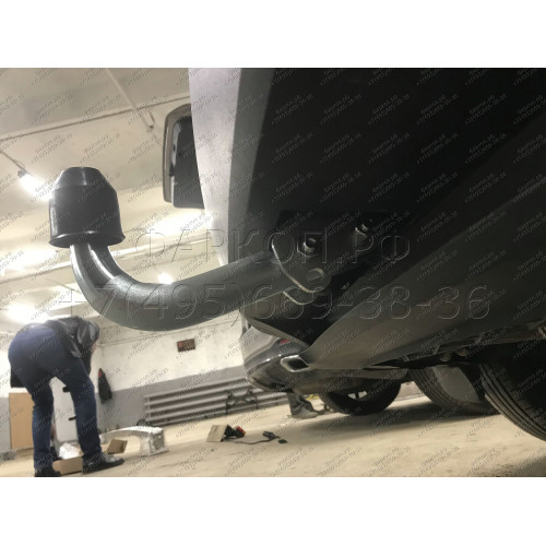 V069A GALIA Полностью оцинкованный фаркоп на Volkswagen Tiguan 2007-2016, Tiguan 2 2016-2024, Audi Q3 2011-2019, 2019-2025, SEAT Tarraco 2018-2024. Тип шара: A. Невидимый вырез бампера. Нагрузки: 2500/140 кг, масса фаркопа 15,1 кг