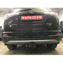 FA 0160-E Бизон Фаркоп на Toyota RAV4 2012-2019. Дорестайлинг без подрезки бампера, рестайлинг с подрезкой бампера. Тип шара: E (легкосъемный шар под квадр