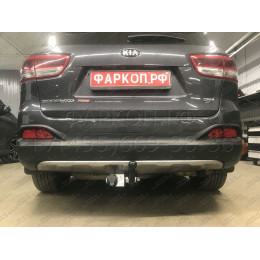 K121-A Лидер-плюс ТСУ для Kia Sorento Prime дорестайл 2015-2018 (дизель, бензин), Hyundai Santa Fe 2015-2018 (дизель). Требуется подрезка бампера. Нагрузки: 1300/75 кг, масса