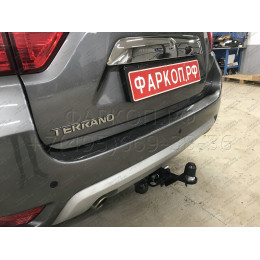 FA 0170-E Бизон Фаркоп на Renault Duster 2010-2021, Nissan Terrano 2014-2022, Renault Kaptur 2016-2022 без подрезки бампера. Тип шара: E (легкосъемный шар под квадрат). Нагрузки: 2500/