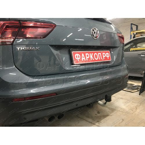 V069A GALIA Полностью оцинкованный фаркоп на Volkswagen Tiguan 2007-2016, Tiguan 2 2016-2024, Audi Q3 2011-2019, 2019-2025, SEAT Tarraco 2018-2024. Тип шара: A. Невидимый вырез бампера. Нагрузки: 2500/140 кг, масса фаркопа 15,1 кг