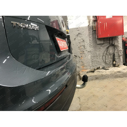 V069A GALIA Полностью оцинкованный фаркоп на Volkswagen Tiguan 2007-2016, Tiguan 2 2016-2024, Audi Q3 2011-2019, 2019-2025, SEAT Tarraco 2018-2024. Тип шара: A. Невидимый вырез бампера. Нагрузки: 2500/140 кг, масса фаркопа 15,1 кг