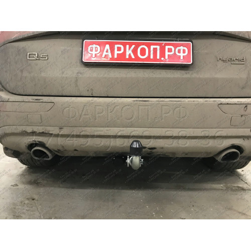 A046C GALIA Полностью оцинкованный фаркоп на Audi Q5 2008-2016. Подрозетник убирается за бампер. Тип шара: C (горизонтальный съемный). Невидимый вырез бампера. Нагрузки: 2400/80 кг, масса фаркопа 19,77 кг