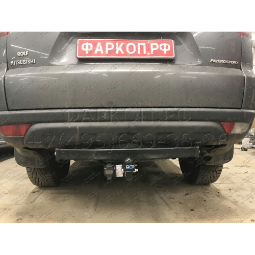 4166-A ORIS Фаркоп на Mitsubishi Pajero Sport 2 2008-2016, Mitsubishi Pajero Sport 3 2016-2021 без выреза в бампере. Тип шара: A. Нагрузки: 2500/100 кг, масса фаркопа 20,5 кг (без электрики в комплекте)