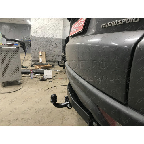 4166-A ORIS Фаркоп на Mitsubishi Pajero Sport 2 2008-2016, Mitsubishi Pajero Sport 3 2016-2021 без выреза в бампере. Тип шара: A. Нагрузки: 2500/100 кг, масса фаркопа 20,5 кг (без электрики в комплекте)
