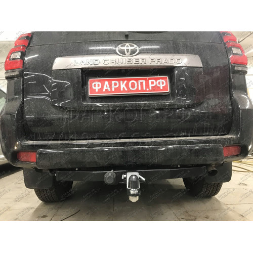 FA 0602-E Бизон Фаркоп на Toyota Land Cruiser Prado 150 2009-2023, Toyota Land Cruiser Prado 120 2002-2010 без подрезки бампера. Тип шара: E (легкосъемный шар под квадрат). Нагрузки: 3300/120 кг. Не комплектуется электрикой
