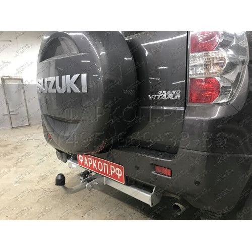 S114A GALIA Полностью оцинкованный фаркоп на Suzuki Grand Vitara 3 двери 2005-2016. Тип шара: A. Установка без снятия и выреза бампера. Нагрузки: 1800/90 кг, масса фаркопа 15,32 кг