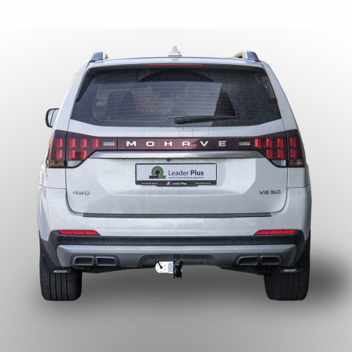 K118-A Лидер-плюс ТСУ для Kia Mohave 2009-2018. Требуется подрезка бампера. Нагрузки: 1500/75 кг, масса фаркопа 18,56 кг (без электрики в комплекте)
