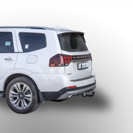 K118-A Лидер-плюс ТСУ для Kia Mohave 2009-2018. Требуется подрезка бампера. Нагрузки: 1500/75 кг, масса фаркопа 18,56 кг (без электрики в комплекте)