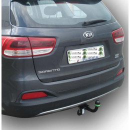 K121-A Лидер-плюс ТСУ для Kia Sorento Prime дорестайл 2015-2018 (дизель, бензин), Hyundai Santa Fe 2015-2018 (дизель). Требуется подрезка бампера. Нагрузки: 1300/75 кг, масса