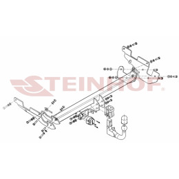 M-033 STEINHOF Фаркоп на Mazda CX-5 2012-2017. Требуется подрезка бампера. Тип шара: AV (вертикальное быстросъемное крепление шара на ключе). Нагрузки: 2100/100 к