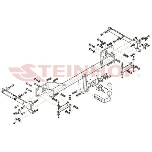 M-144 STEINHOF Фаркоп на Mercedes S-Class w221 2005-2013 (в т.ч. Long, в т.ч. 4WD, кроме AMG) без подрезки бампера. Тип шара: A. Нагрузки: 2100/85 кг, масса фаркопа 26,4 кг (без электрики в комплекте)