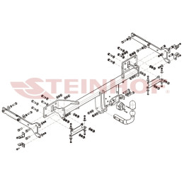 M-144 STEINHOF Фаркоп на Mercedes S-Class w221 2005-2013 (в т.ч. Long, в т.ч. 4WD, кроме AMG) без подрезки бампера. Тип шара: A. Нагрузки: 2100/85 кг, масса фаркопа 26,4 кг (без эле