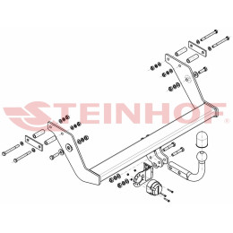 M-233 STEINHOF Фаркоп на Mercedes Vaneo w414 2002-2006 без снятия и подрезки бампера. Тип шара: A. Нагрузки: 1200/75 кг, масса фаркопа 15,47 кг (без электрики в комплект
