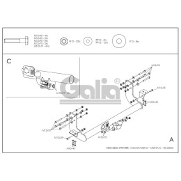 M034A GALIA Полностью оцинкованный фаркоп на Mercedes Sprinter Classic 2013-2020, Mercedes Sprinter 1995-2006, Volkswagen LT 1995-2006. Особенности: Колесная база 3550 (средняя база) и 4025 (