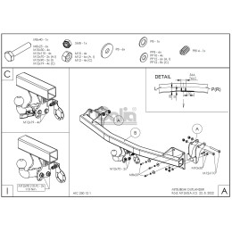 M126C GALIA Полностью оцинкованный фаркоп на Mitsubishi Outlander 2012-2019, 2019-2022. Подрозетник убирается за бампер. Тип шара: C (горизонтальный съемный). Подре