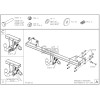 M128C GALIA Полностью оцинкованный фаркоп на Mercedes A-Class w176 дорестайлинг 2012-2015, Mercedes B-Class w246 2012-2019. Подрозетник убирается за бампер. Тип шара: C (горизонтальный съемный). Без выреза бампера. Нагрузки: 1600/100 кг, масса фаркопа 16,