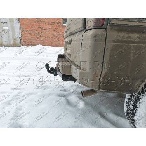 H.M15.A HALTY Фаркоп на Mitsubishi Delica 3 поколение 1986-1999 без подрезки бампера. Тип шара: A. Нагрузки: 750/75 кг, масса фаркопа 19,9 кг