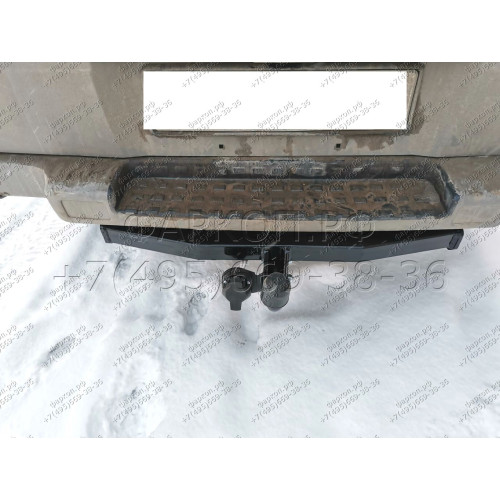 H.M15.A HALTY Фаркоп на Mitsubishi Delica 3 поколение 1986-1999 без подрезки бампера. Тип шара: A. Нагрузки: 750/75 кг, масса фаркопа 19,9 кг