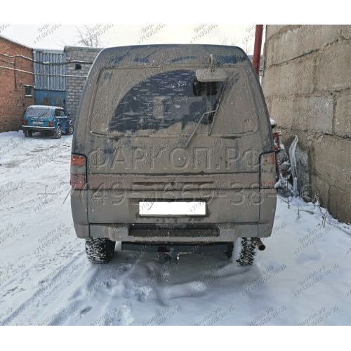 H.M15.A HALTY Фаркоп на Mitsubishi Delica 3 поколение 1986-1999 без подрезки бампера. Тип шара: A. Нагрузки: 750/75 кг, масса фаркопа 19,9 кг