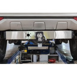 MPS-21-991124.00 PT GROUP Фаркоп с нержавеющей накладкой на Mitsubishi Pajero Sport рестайлинг 2021- без подрезки бампера. Тип шара: E (легкосъемный шар под квадрат).