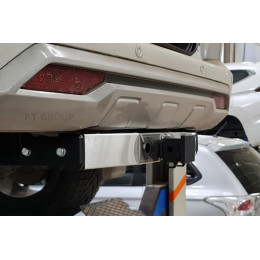 MPS-21-991124.00 PT GROUP Фаркоп с нержавеющей накладкой на Mitsubishi Pajero Sport рестайлинг 2021- без подрезки бампера. Тип шара: E (легкосъемный шар под квадрат).