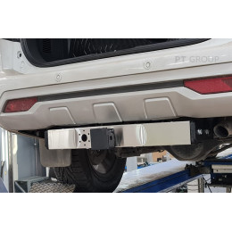MPS-21-991124.00 PT GROUP Фаркоп с нержавеющей накладкой на Mitsubishi Pajero Sport рестайлинг 2021- без подрезки бампера. Тип шара: E (легкосъемный шар под квадрат).