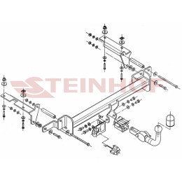 O-233 STEINHOF Фаркоп на Opel Zafira II, кроме OPC 07/2005-2012. Требуется подрезка бампера. Тип шара: AH (горизонтальное быстросъемное крепление шара на ключе). Н
